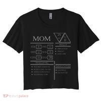 Roleplaying Dice Gamer Dragon Mom Stat Skills Wielding Women's Crop Top Tee thumb 0