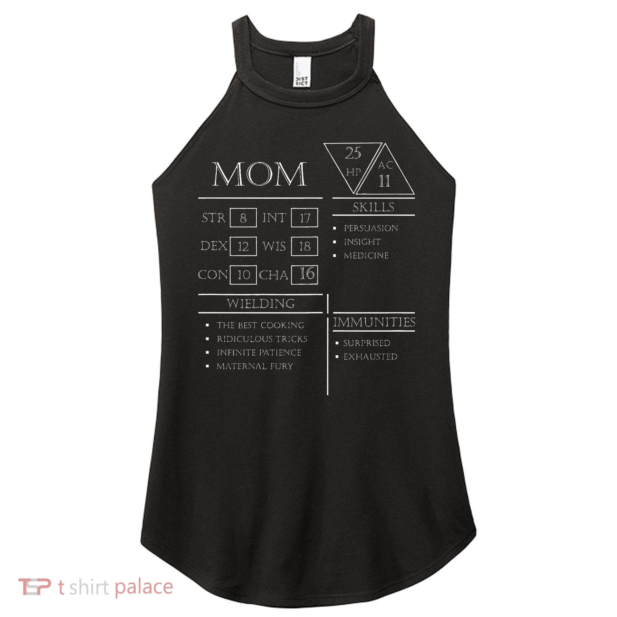 Roleplaying Dice Gamer Dragon Mom Stat Skills Wielding Women's Perfect Tri Rocker Tank