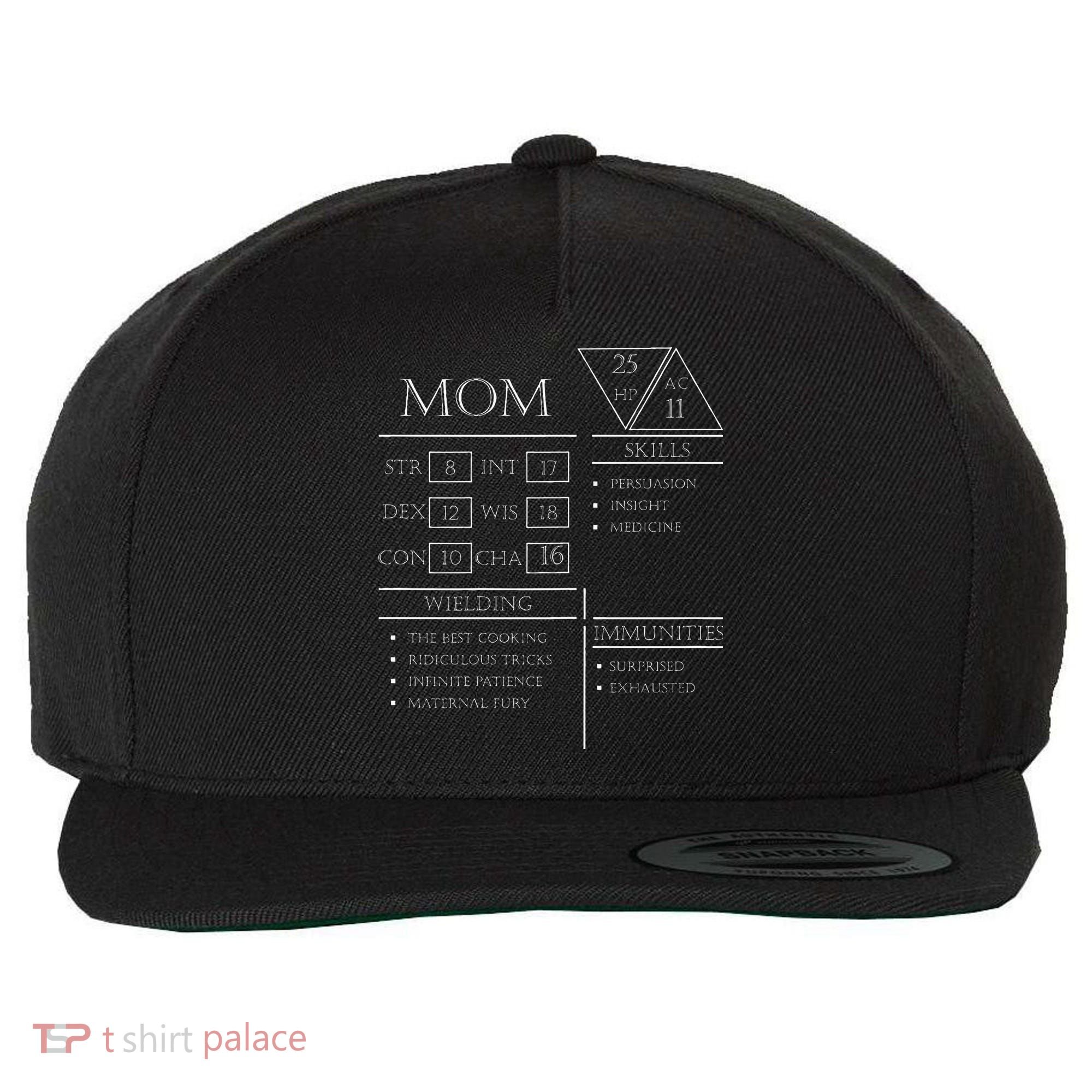 Roleplaying Dice Gamer Dragon Mom Stat Skills Wielding Wool Snapback Cap