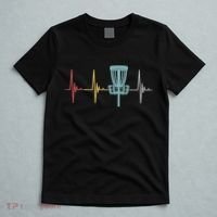 Retro Disc Golf Basket Vintage Heartbeat Golfer T-Shirt thumb 5