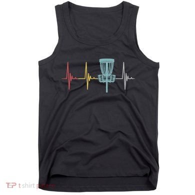 Retro Disc Golf Basket Vintage Heartbeat Golfer Tank Top
