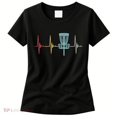 Retro Disc Golf Basket Vintage Heartbeat Golfer Women's T-Shirt