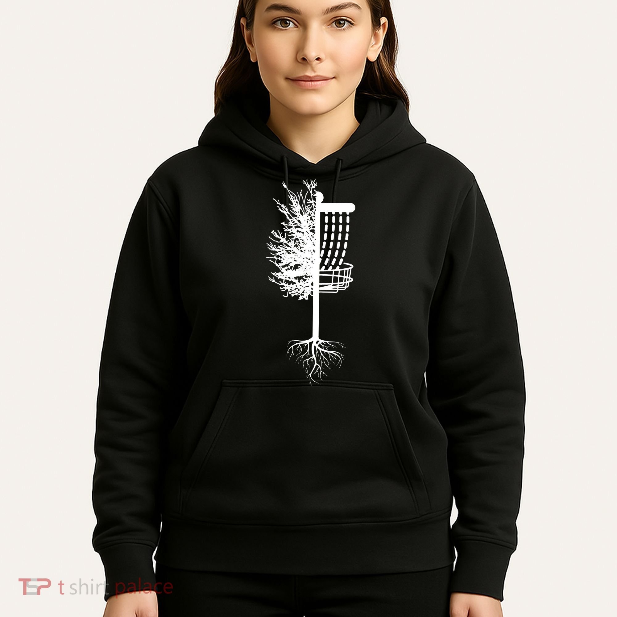 Retro Disc Golf Basket Tree Frisbee Golf Matching Hoodie