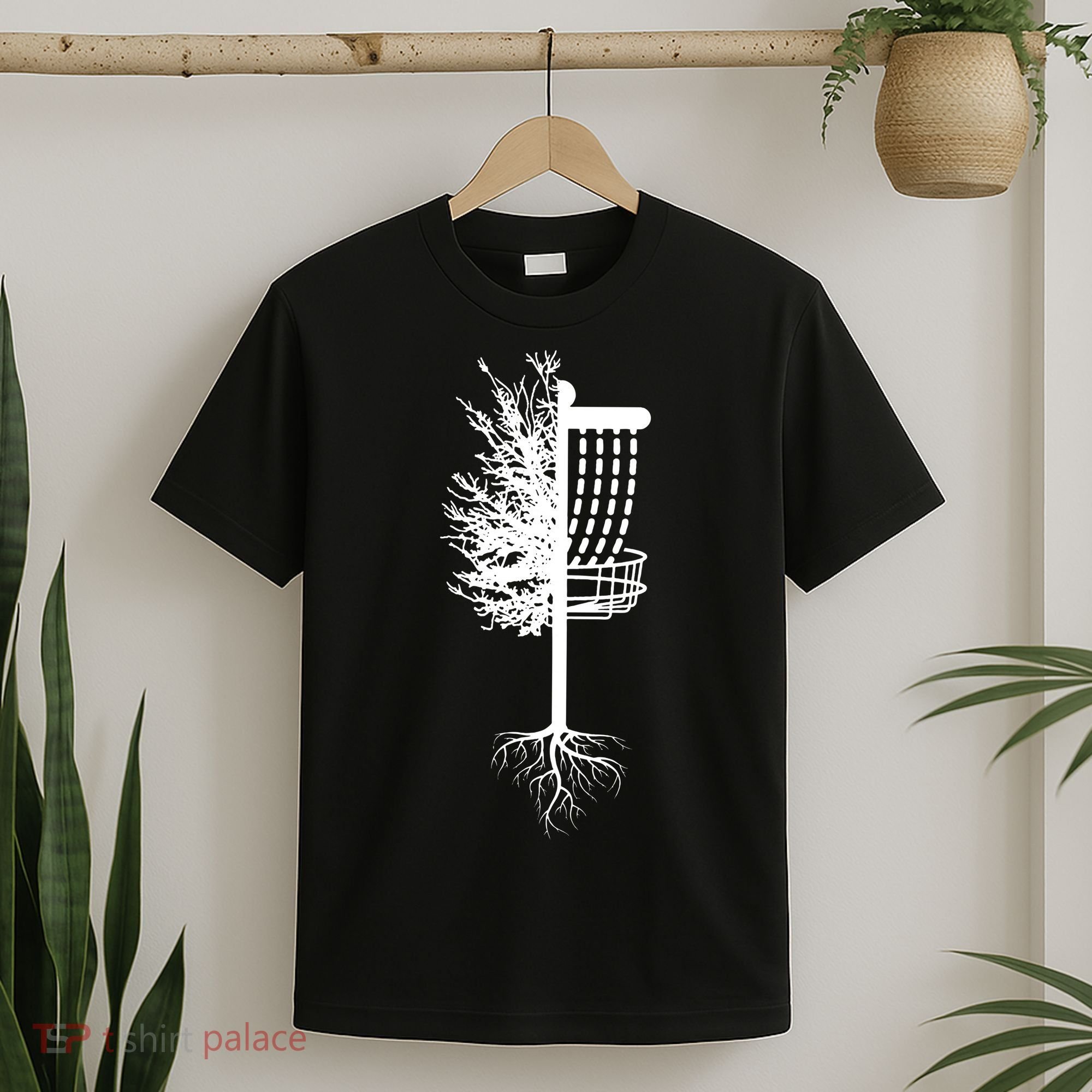 Retro Disc Golf Basket Tree Frisbee Golf Matching T-Shirt