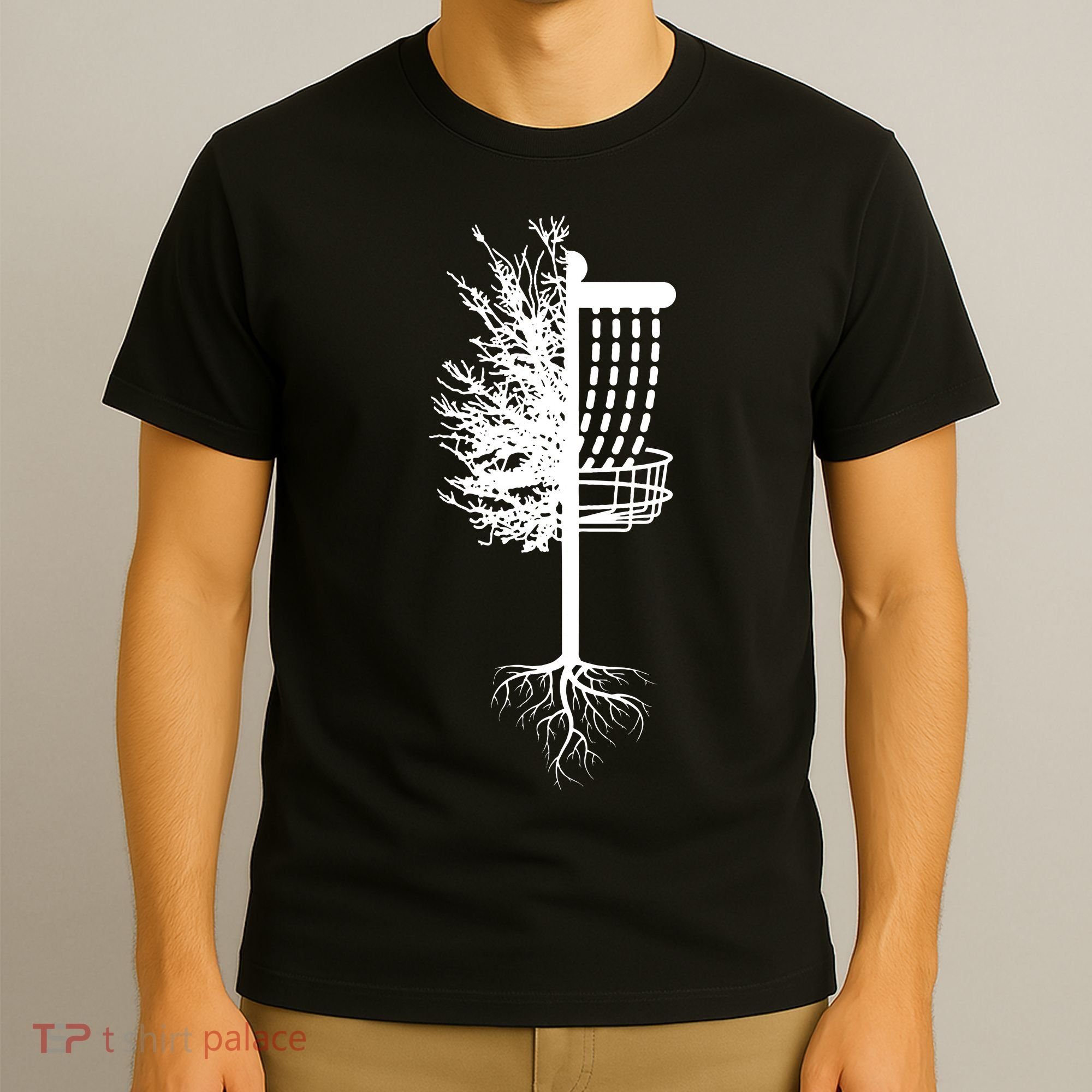 Retro Disc Golf Basket Tree Frisbee Golf Matching T-Shirt
