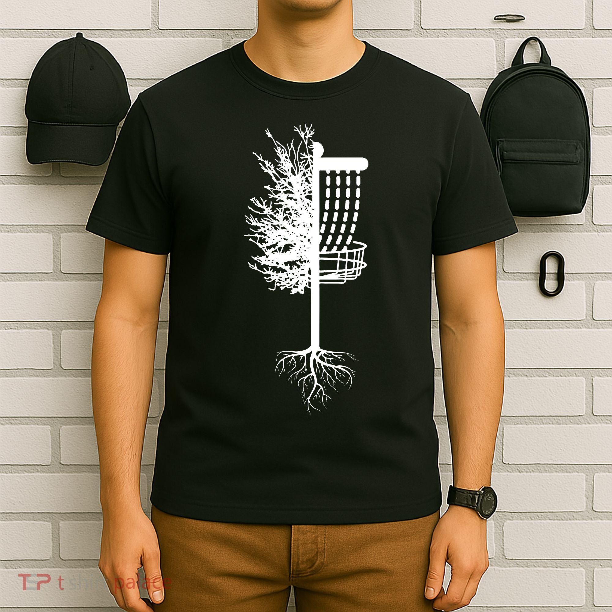 Retro Disc Golf Basket Tree Frisbee Golf Matching T-Shirt