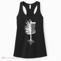 Retro Disc Golf Basket Tree Frisbee Golf Matching Women's Tank Top thumb 0