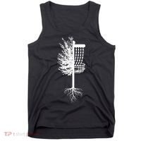 Retro Disc Golf Basket Tree Frisbee Golf Matching Tank Top thumb 0