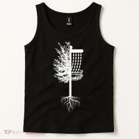 Retro Disc Golf Basket Tree Frisbee Golf Matching Tank Top thumb 2