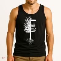 Retro Disc Golf Basket Tree Frisbee Golf Matching Tank Top thumb 3