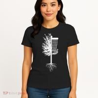 Retro Disc Golf Basket Tree Frisbee Golf Matching Women's T-Shirt thumb 4