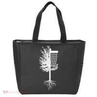 Retro Disc Golf Basket Tree Frisbee Golf Matching Tote Bag thumb 0