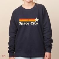Retro Distressed Houston Baseball Space City Women's Sweatshirt thumb 0