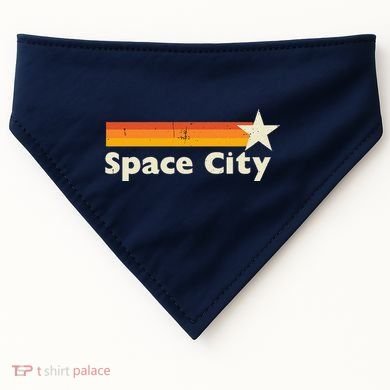 Retro Distressed Houston Baseball Space City USA-Made Doggie Bandana