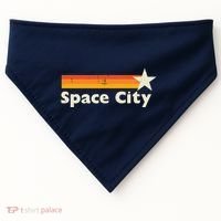 Retro Distressed Houston Baseball Space City USA-Made Doggie Bandana thumb 0