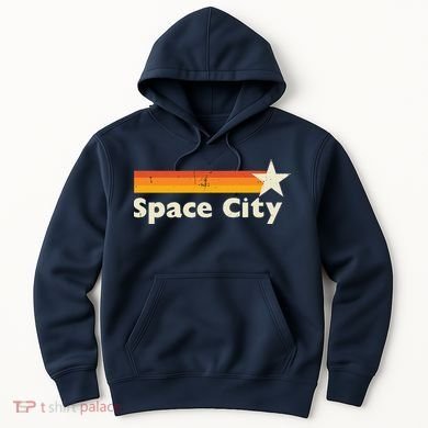 Retro Distressed Houston Baseball Space City Hoodie