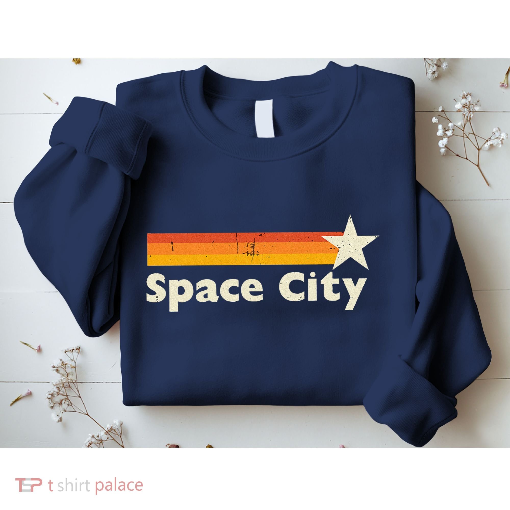 Retro Distressed Houston Baseball Space City Sweatshirt