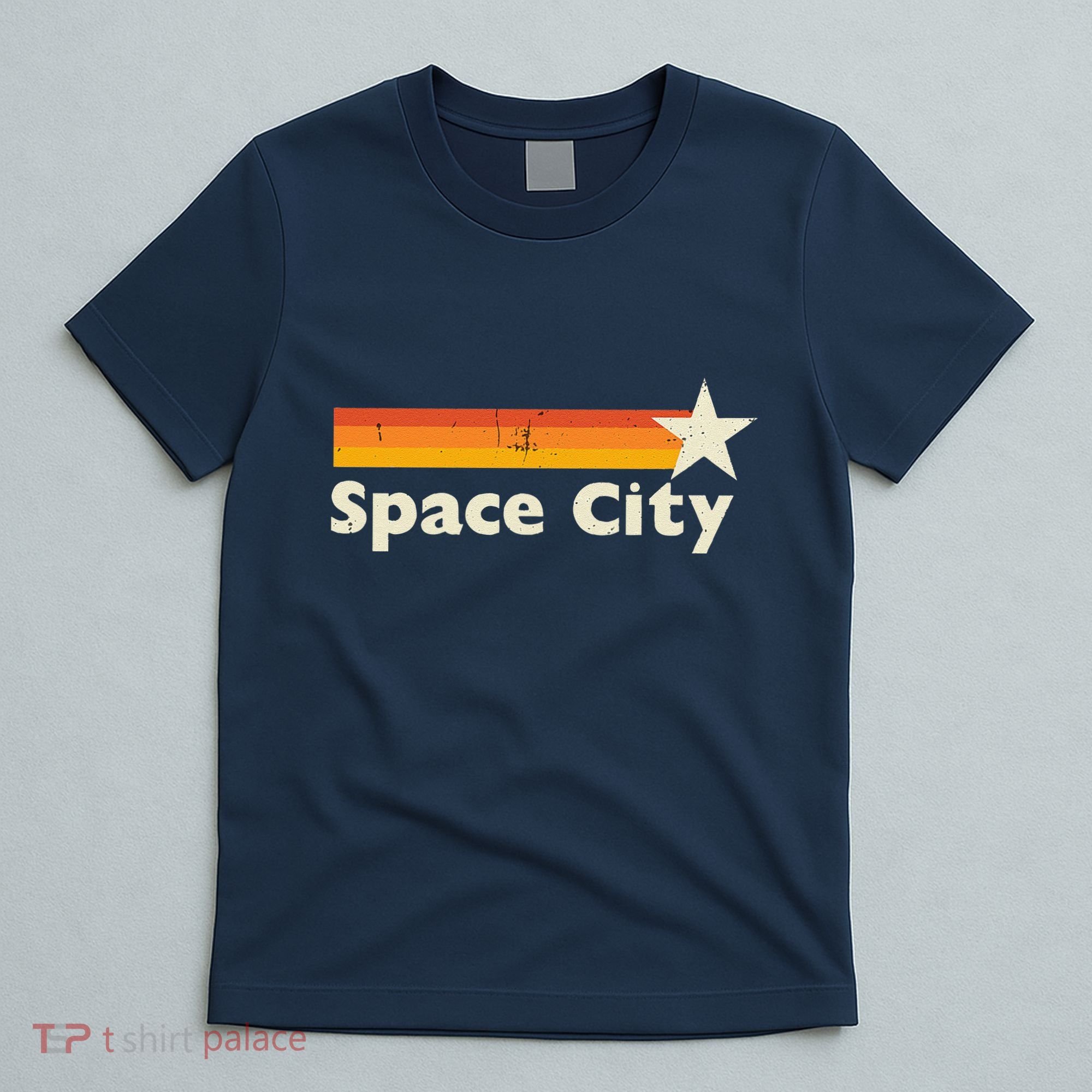 Retro Distressed Houston Baseball Space City T-Shirt