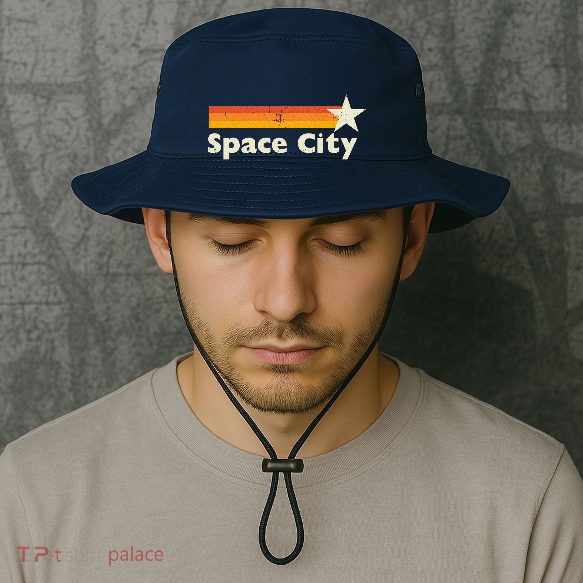 Retro Distressed Houston Baseball Space City Bucket Hat