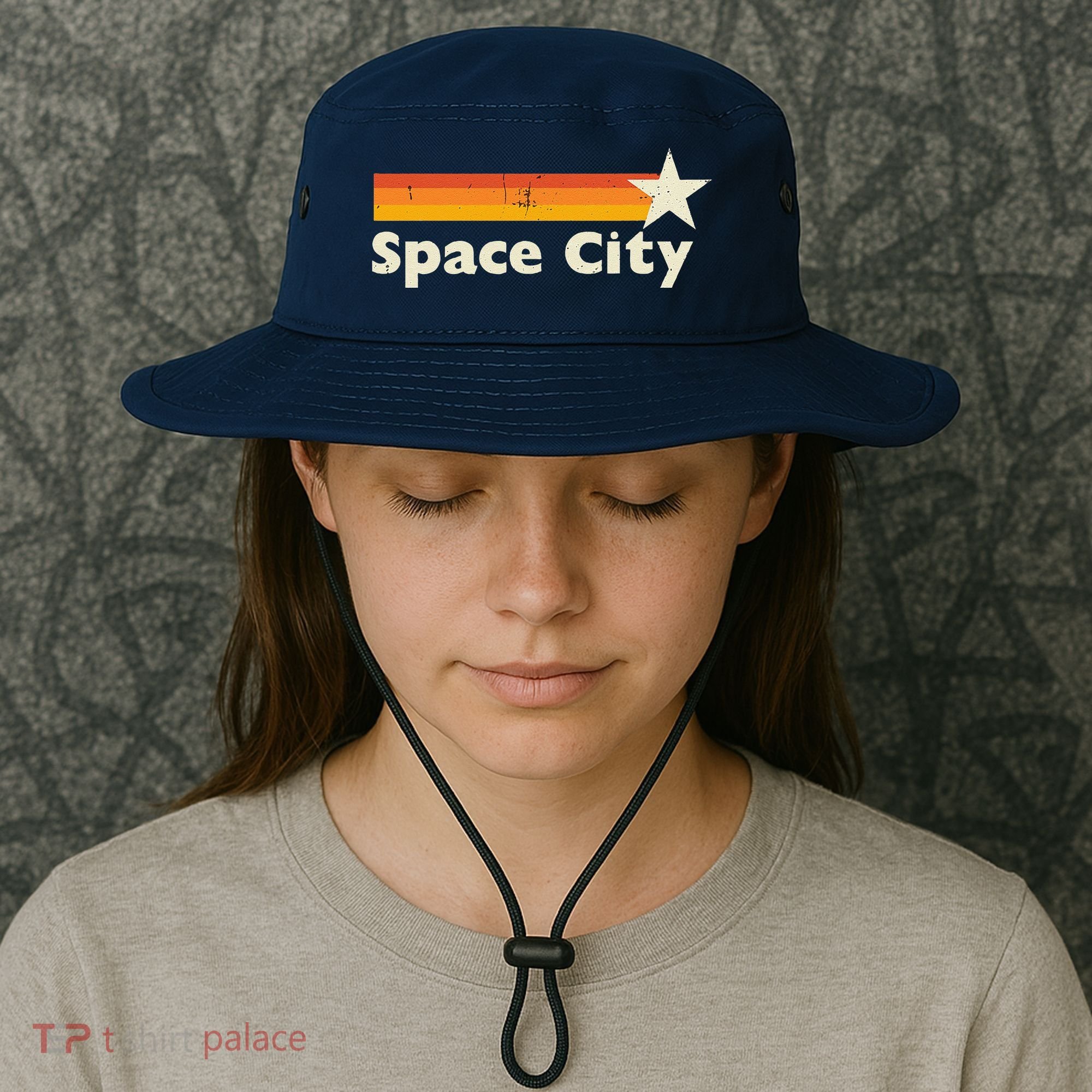 Retro Distressed Houston Baseball Space City Bucket Hat