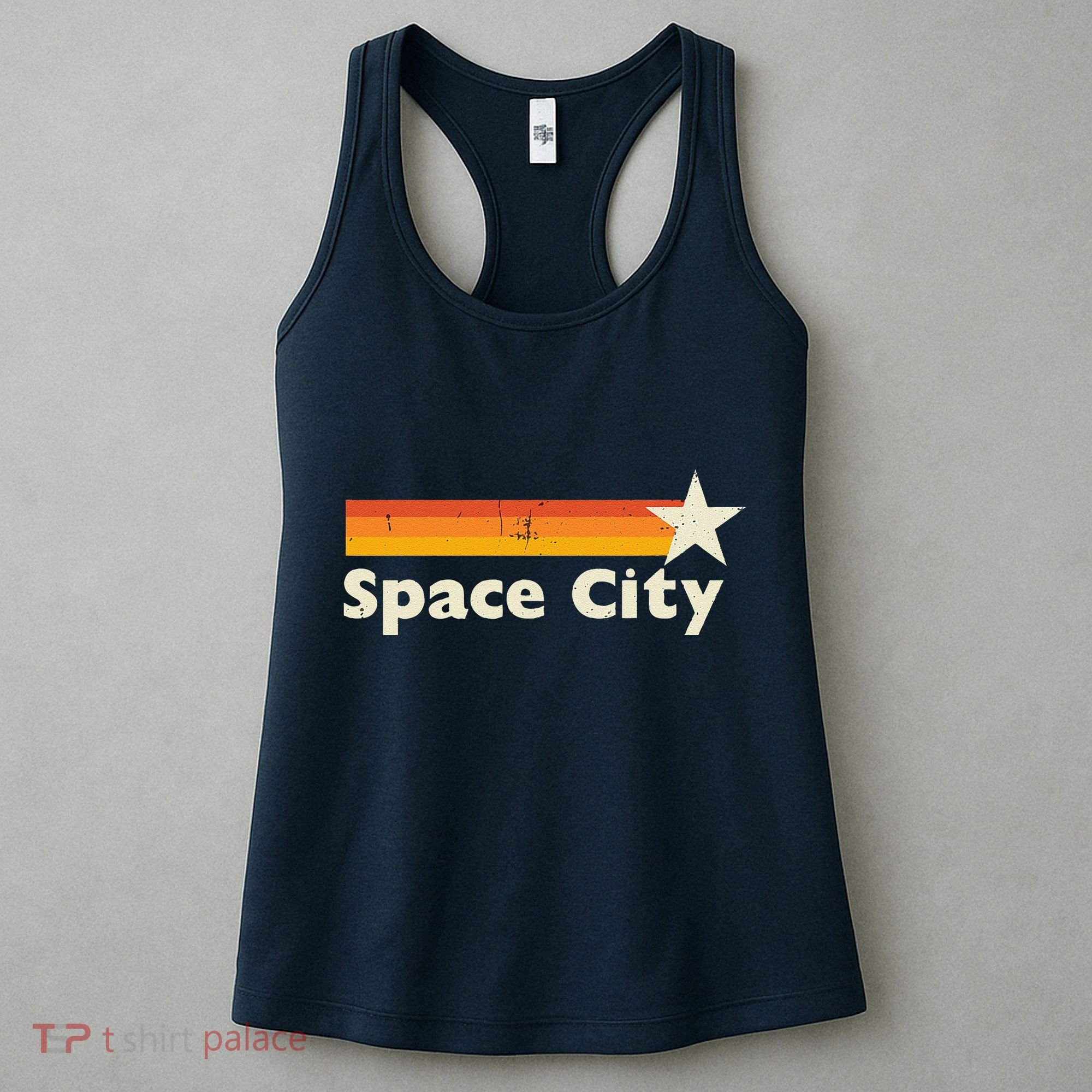 Retro Distressed Houston Baseball Space City Women's Tank Top