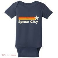 Retro Distressed Houston Baseball Space City Baby Bodysuit thumb 0