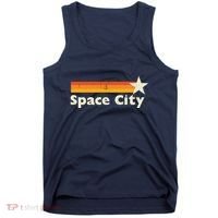 Retro Distressed Houston Baseball Space City Tank Top thumb 0
