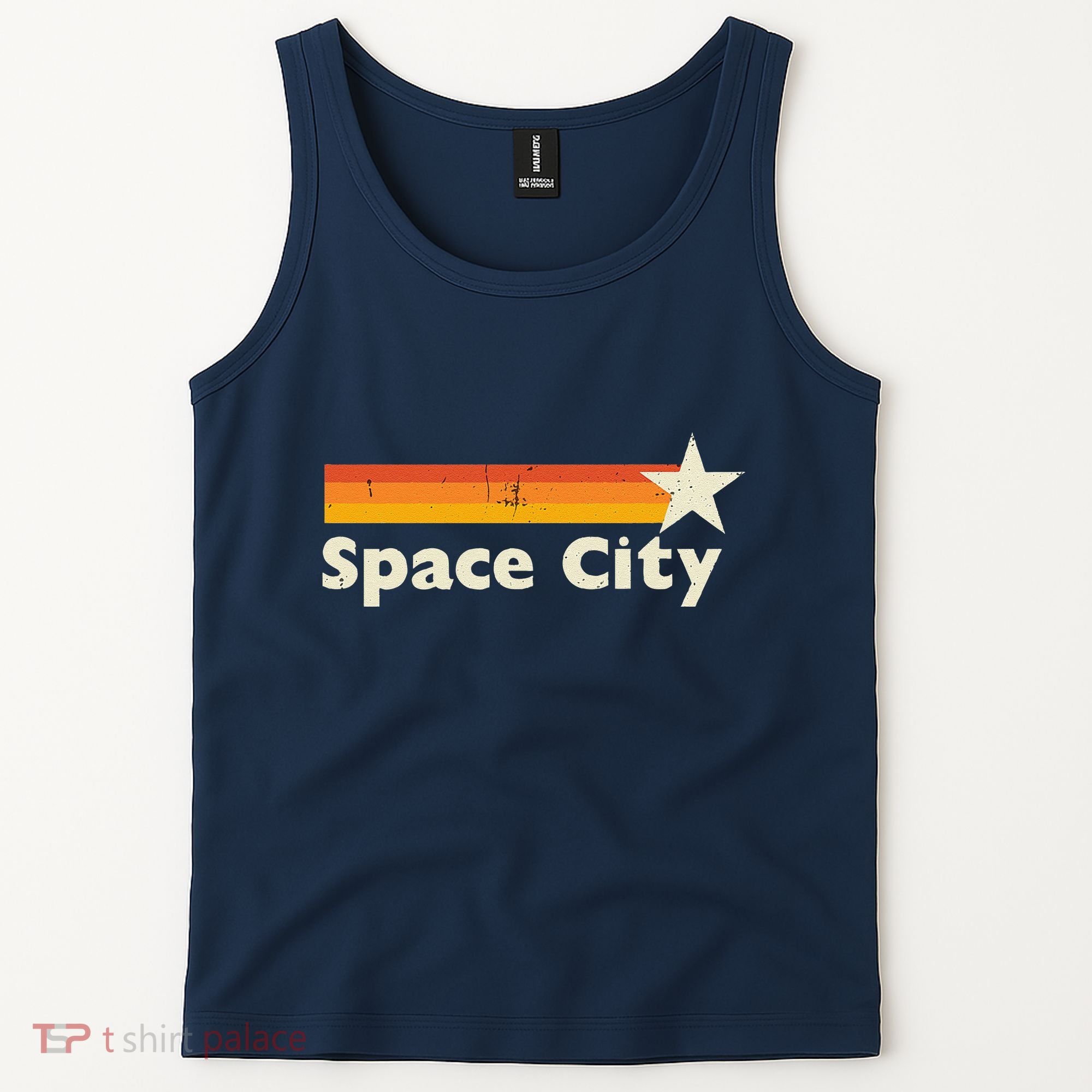 Retro Distressed Houston Baseball Space City Tank Top