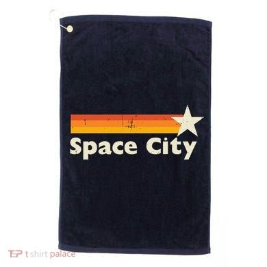 Retro Distressed Houston Baseball Space City Golf Towel