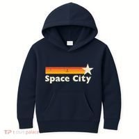 Retro Distressed Houston Baseball Space City Kids Hoodie thumb 0