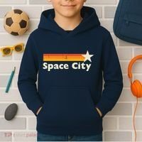 Retro Distressed Houston Baseball Space City Kids Hoodie thumb 2