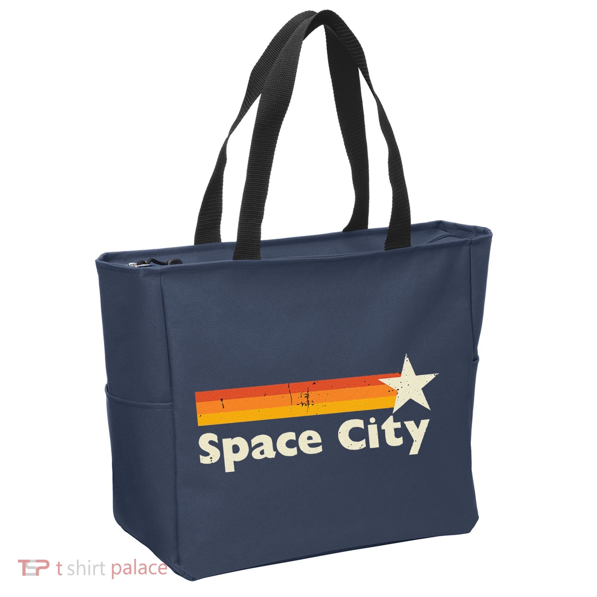 Retro Distressed Houston Baseball Space City Tote Bag
