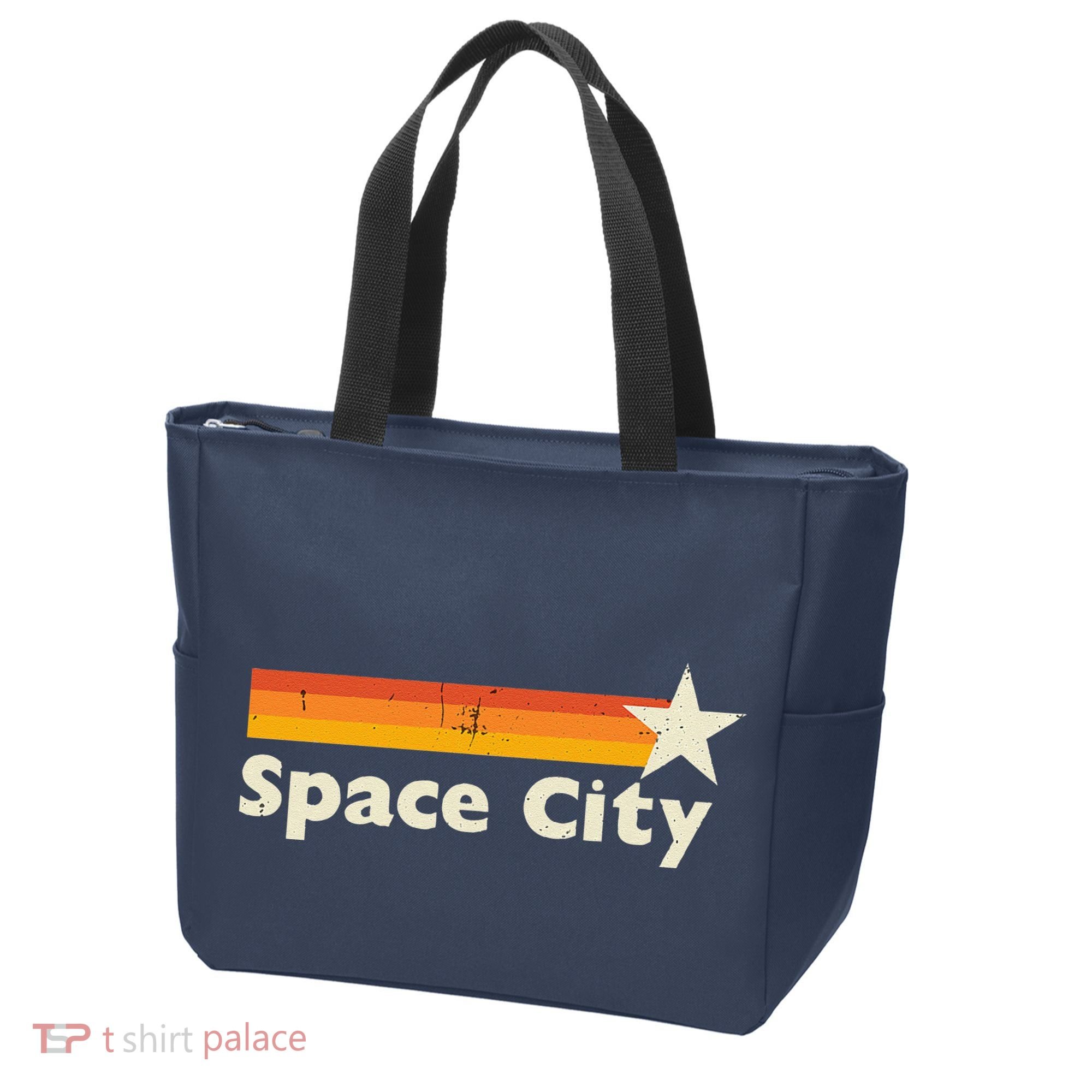 Retro Distressed Houston Baseball Space City Tote Bag
