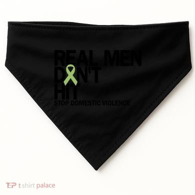 Real Don't Hit Stop Domestic Violence Awareness Cool Gift USA-Made Doggie Bandana