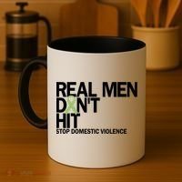 Real Don't Hit Stop Domestic Violence Awareness Cool Gift Coffee Mug thumb 4