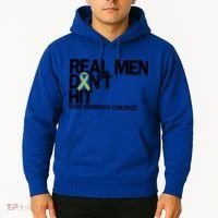 Real Don't Hit Stop Domestic Violence Awareness Cool Gift Hoodie thumb 2