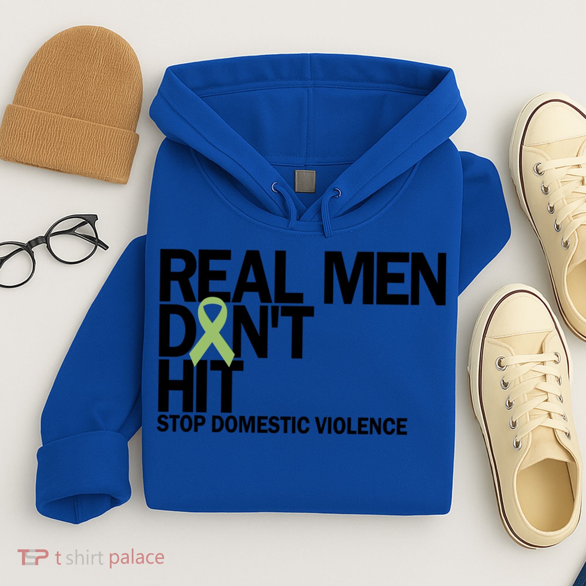 Real Don't Hit Stop Domestic Violence Awareness Cool Gift Hoodie