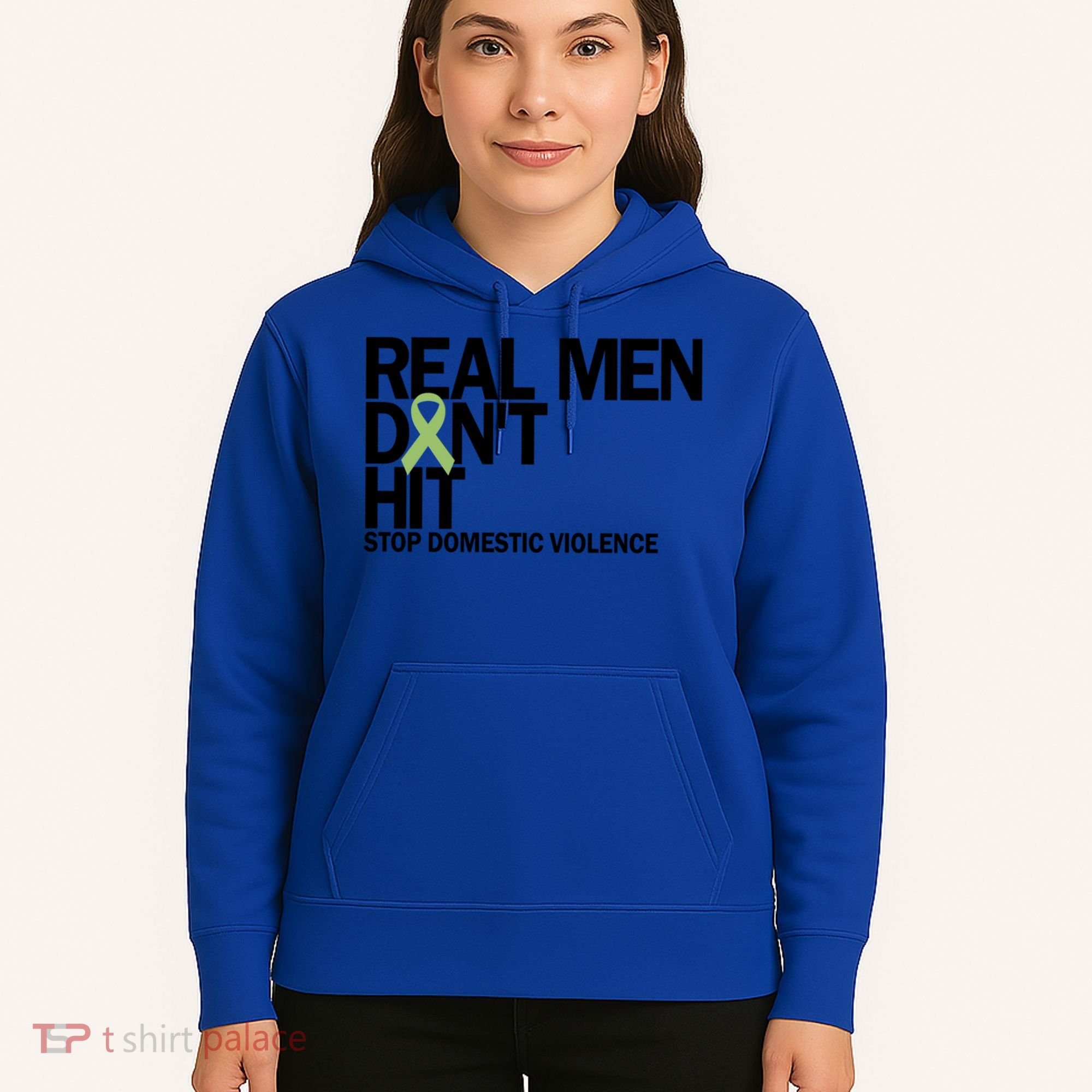 Real Don't Hit Stop Domestic Violence Awareness Cool Gift Hoodie