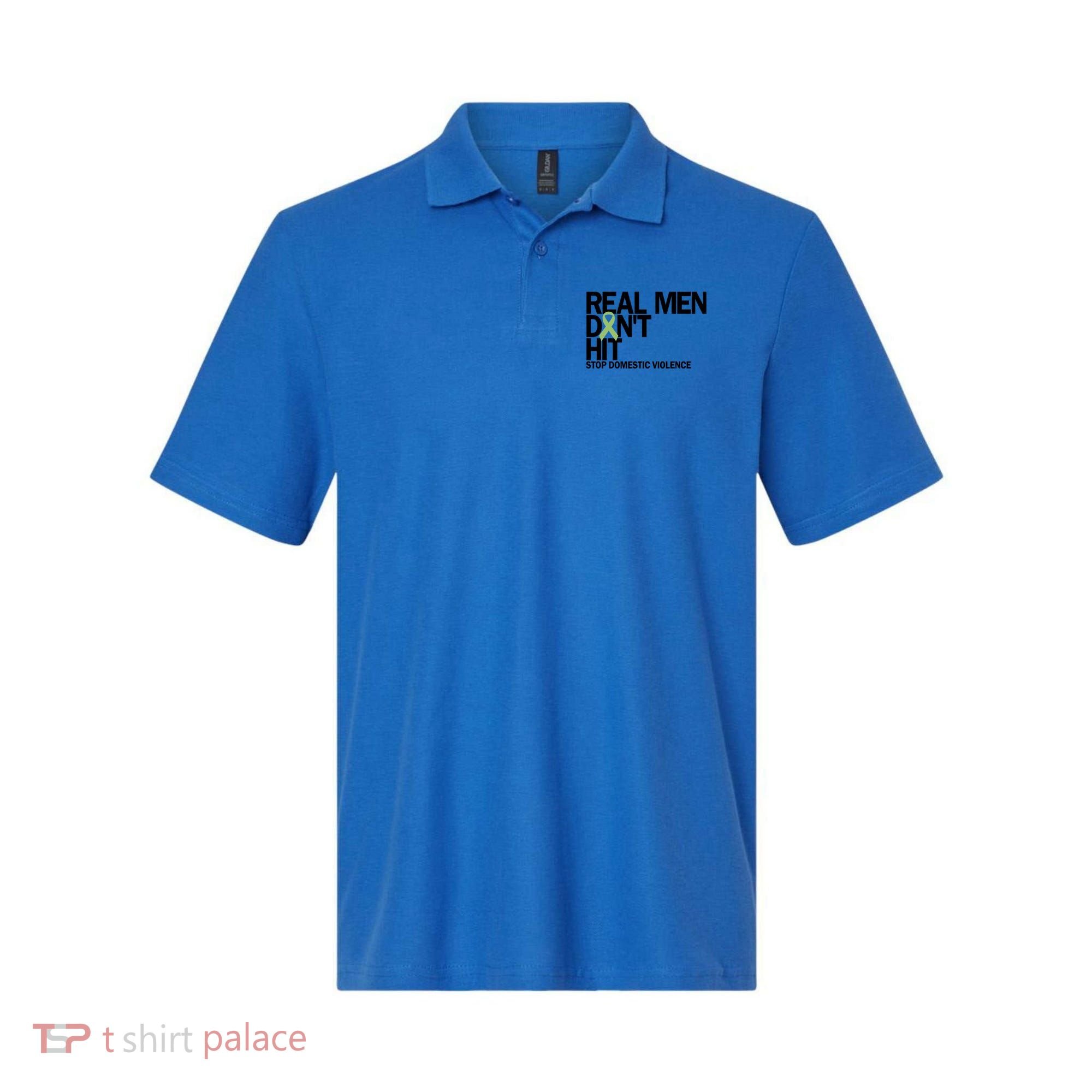 Real Don't Hit Stop Domestic Violence Awareness Cool Gift Polo