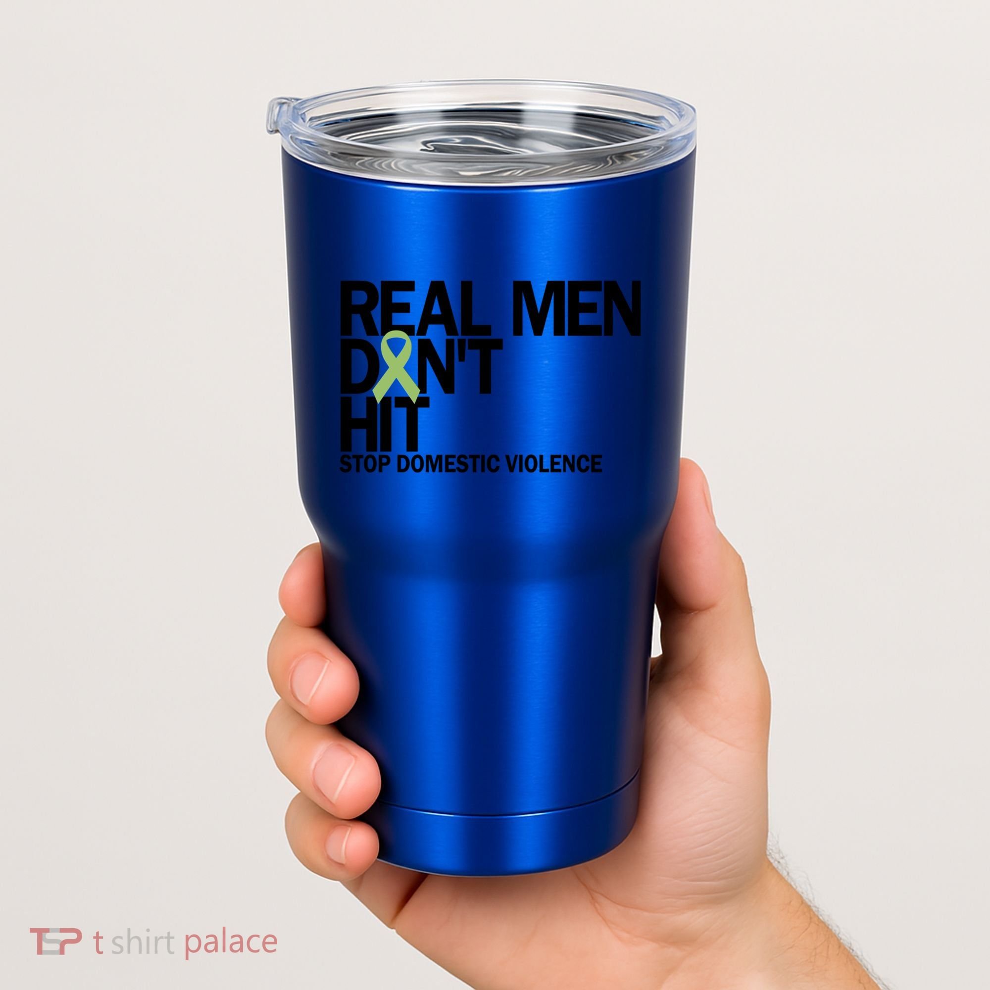 Real Don't Hit Stop Domestic Violence Awareness Cool Gift Tumbler