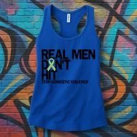 Real Don't Hit Stop Domestic Violence Awareness Cool Gift Women's Tank Top thumb 3