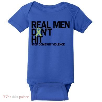 Real Don't Hit Stop Domestic Violence Awareness Cool Gift Baby Bodysuit