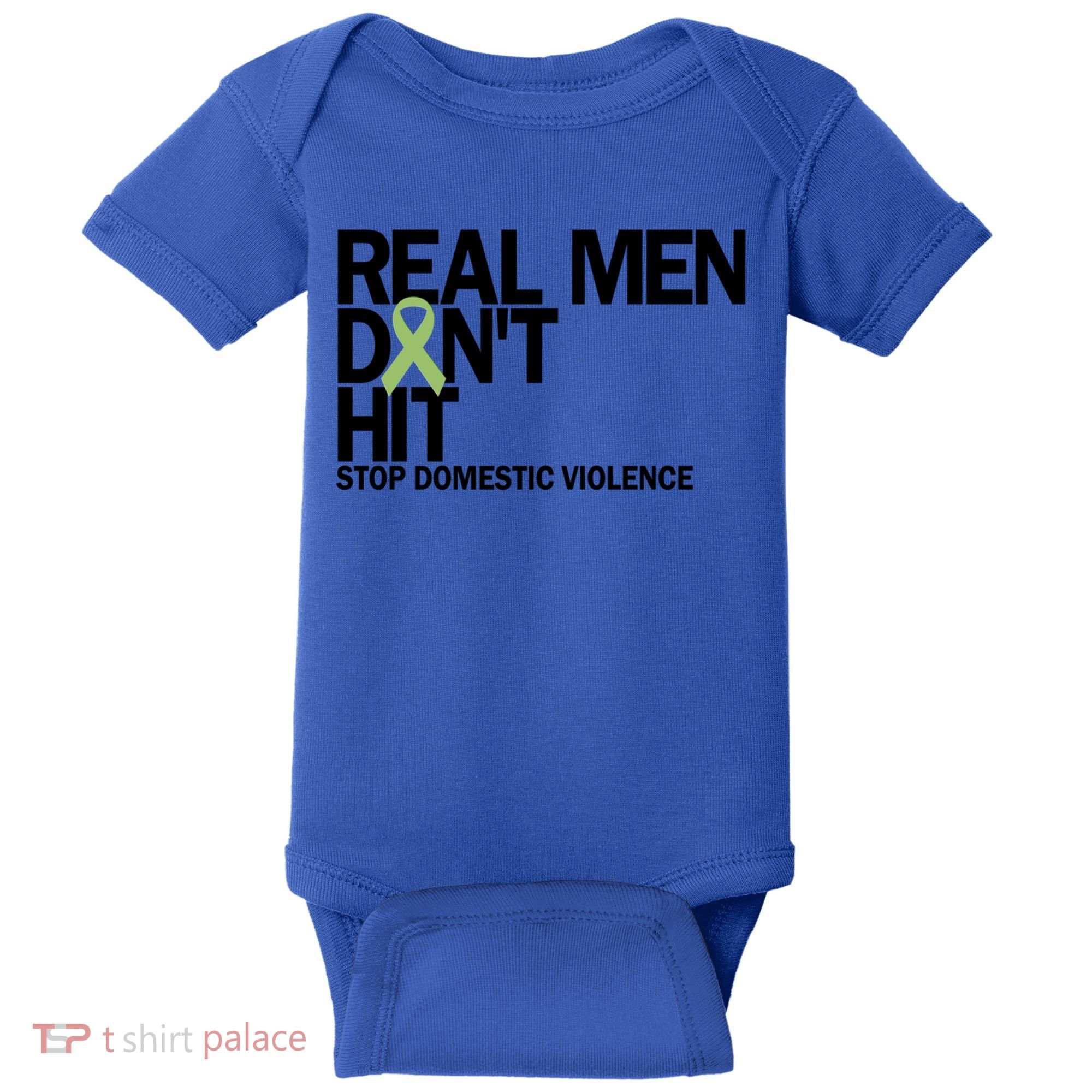Real Don't Hit Stop Domestic Violence Awareness Cool Gift Baby Bodysuit