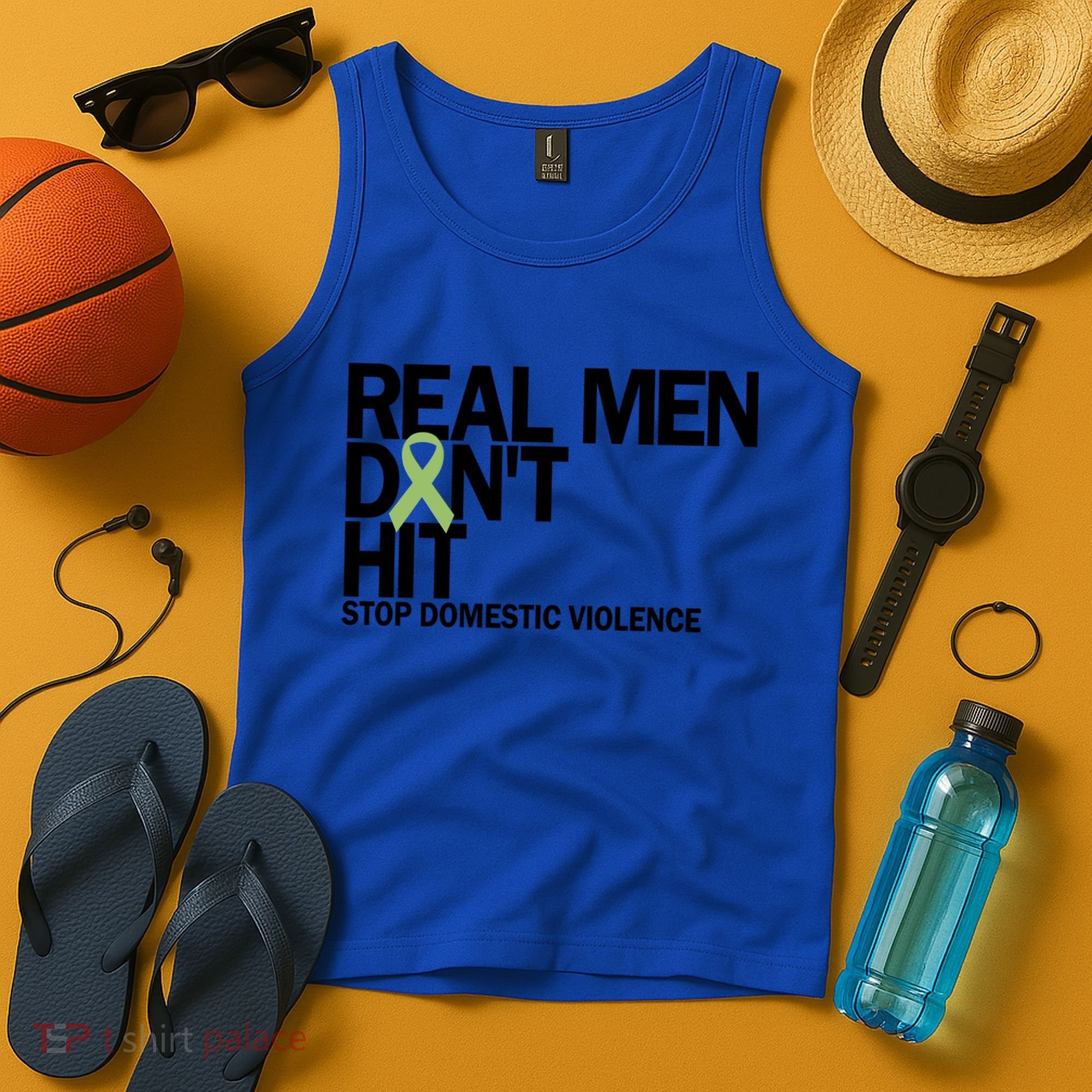 Real Don't Hit Stop Domestic Violence Awareness Cool Gift Tank Top