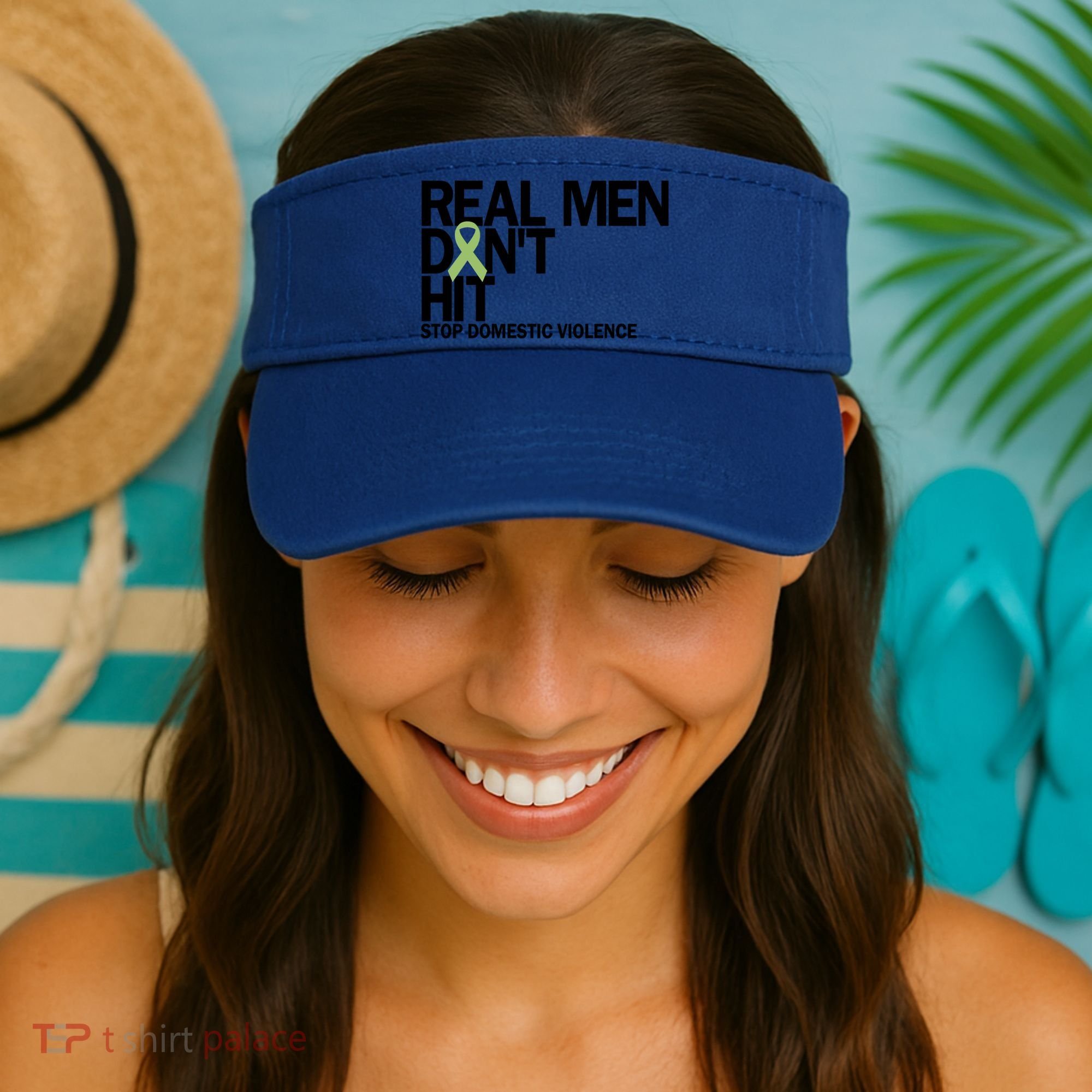 Real Don't Hit Stop Domestic Violence Awareness Cool Gift Visor