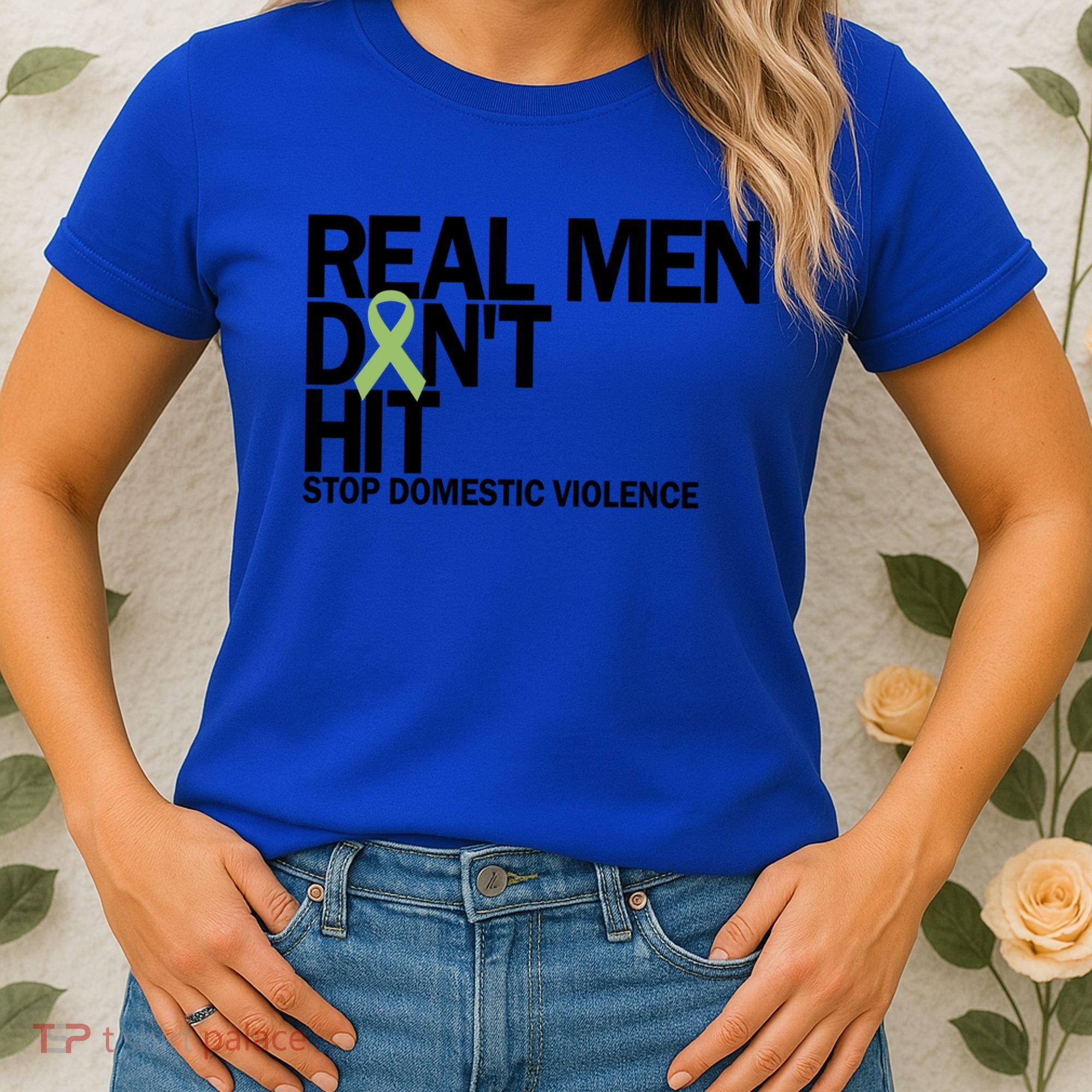 Real Don't Hit Stop Domestic Violence Awareness Cool Gift Women's T-Shirt