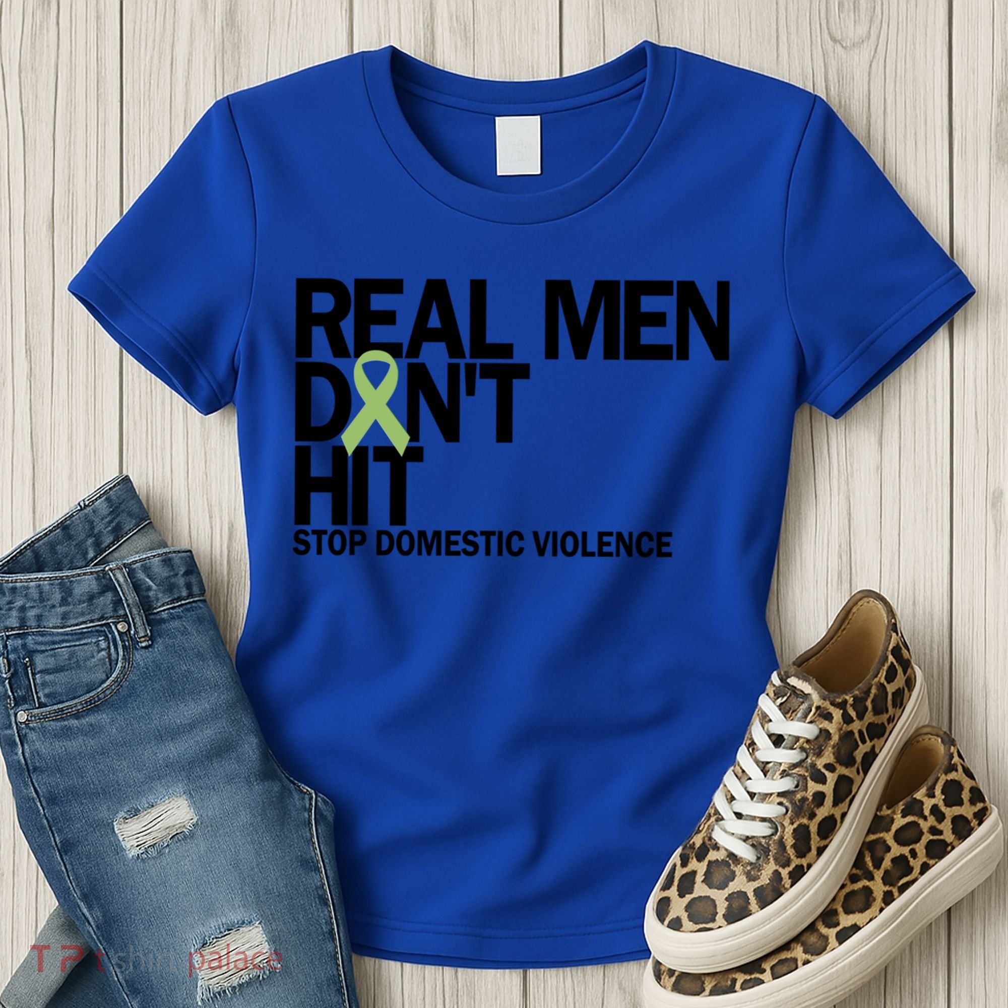 Real Don't Hit Stop Domestic Violence Awareness Cool Gift Women's T-Shirt
