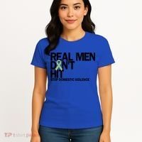 Real Don't Hit Stop Domestic Violence Awareness Cool Gift Women's T-Shirt thumb 4