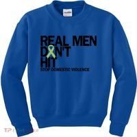 Real Don't Hit Stop Domestic Violence Awareness Cool Gift Kids Sweatshirt thumb 0