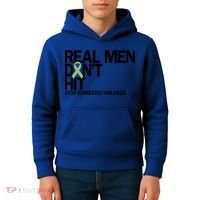 Real Don't Hit Stop Domestic Violence Awareness Cool Gift Kids Hoodie thumb 4